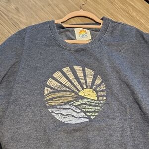 C&C California Heather Gray Graphic Sunrise Sweatshirt